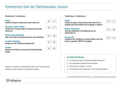 Telefonkonferenzen mit den Tasten des Telefons steuern. 