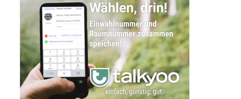 Die Telefonkonferenz mit Raumnummer im Adressbuch speichern