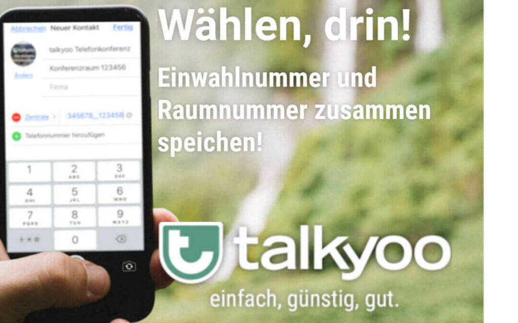 Die Telefonkonferenz mit Raumnummer im Adressbuch speichern