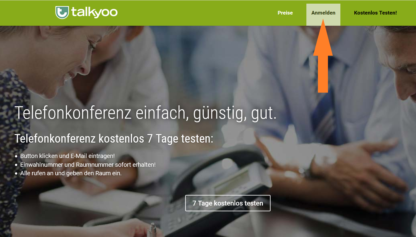 Melden Sie Sich auf talkyoo.net an.