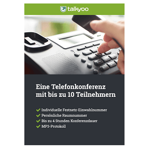 Eine Telefonkonferenz mit 10 Teilnehmern