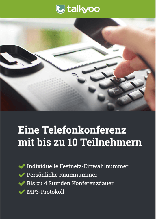 Telefonkonferenz mit 10 Teilnehmern