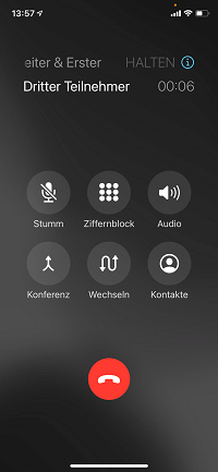 Conference call iPhone: call and add additional participants